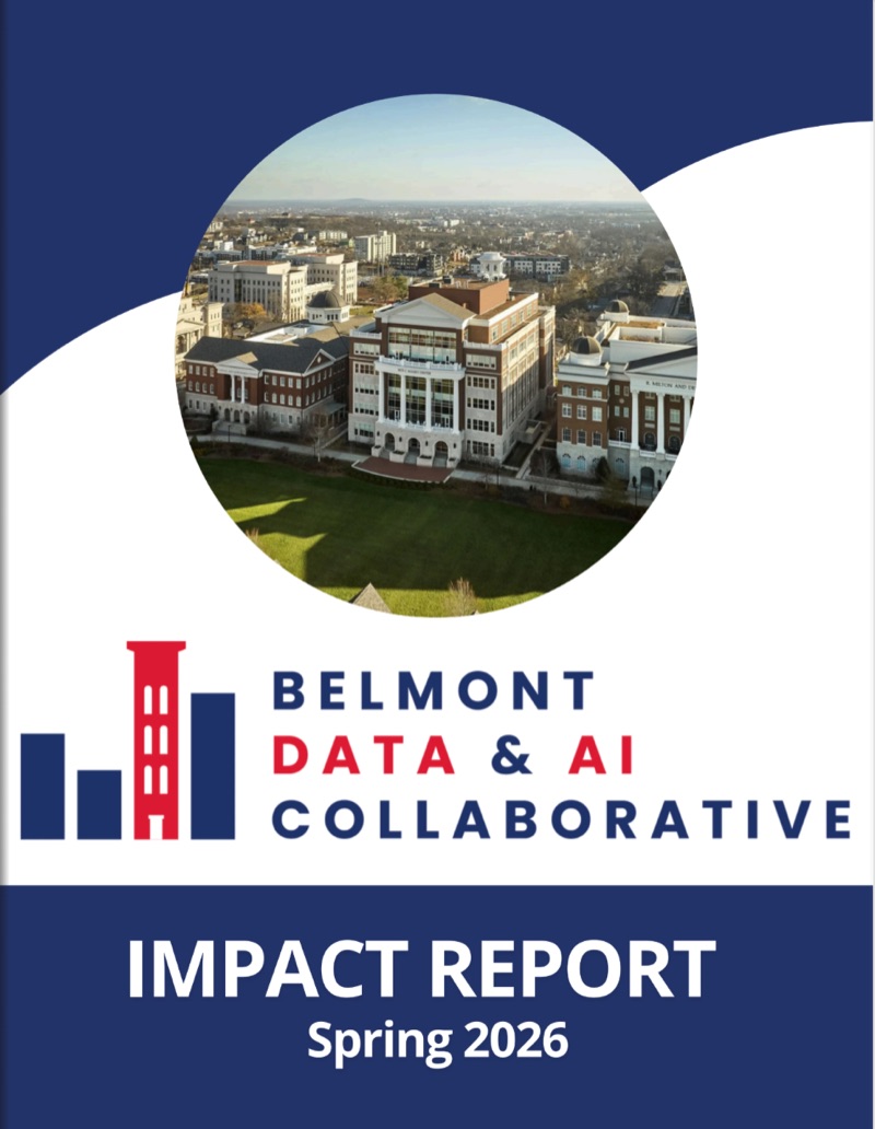 Cover of the Belmont Data & AI Collaborative Impact Report, Spring 2026